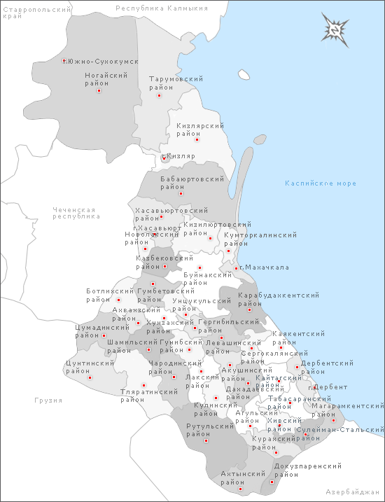 Географическая карта дагестана