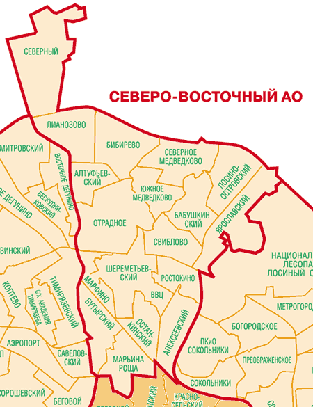 Карта свао москвы